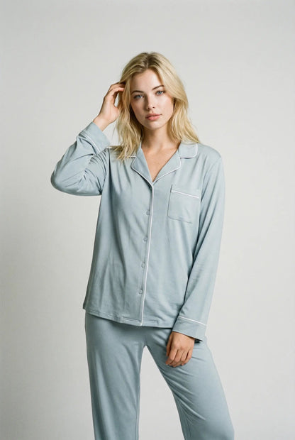 Long Sleeve Pajama Set – Light blue moonhaven