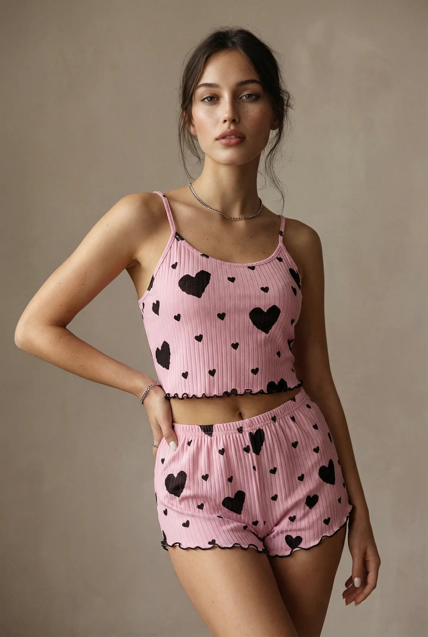 Beatriz Cozy Ribbed Cami Pajama Set