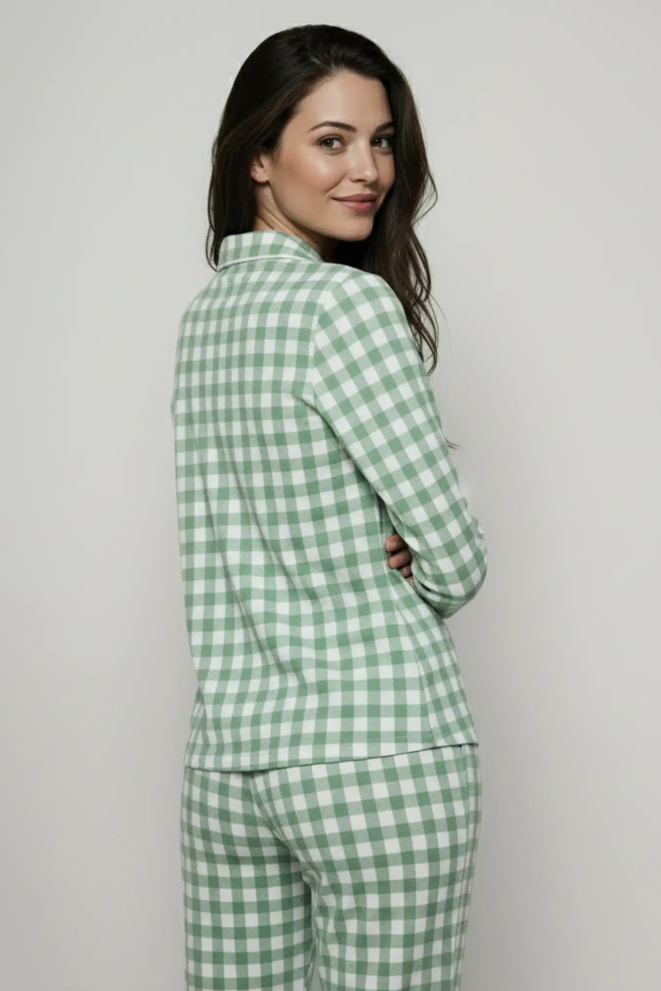 Green Gingham Comfort Pajama Set moonhaven