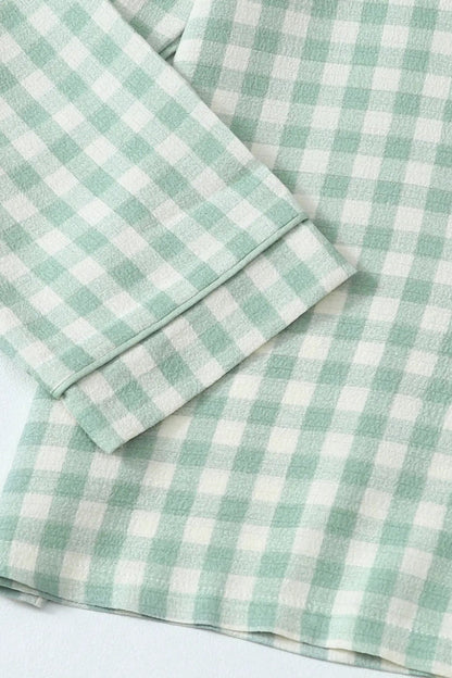 Green Gingham Comfort Pajama Set moonhaven