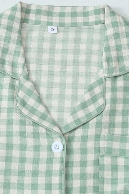 Green Gingham Comfort Pajama Set moonhaven
