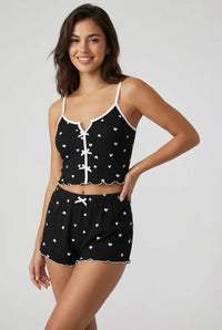 Black with hearts