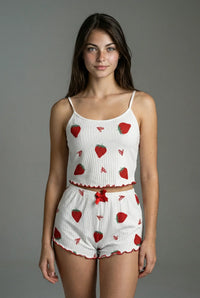 White with Big Strawberries