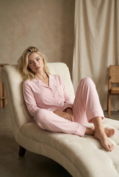Long Sleeve Pajama Set – Light pink moonhaven