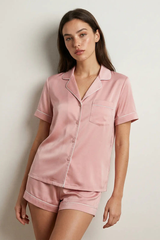 Short Sleeve Pajama Set – Rose Gold moonhaven