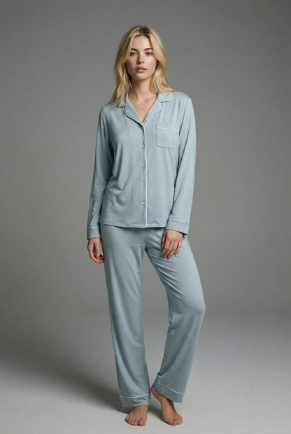 Long Sleeve Pajama Set – Light blue moonhaven