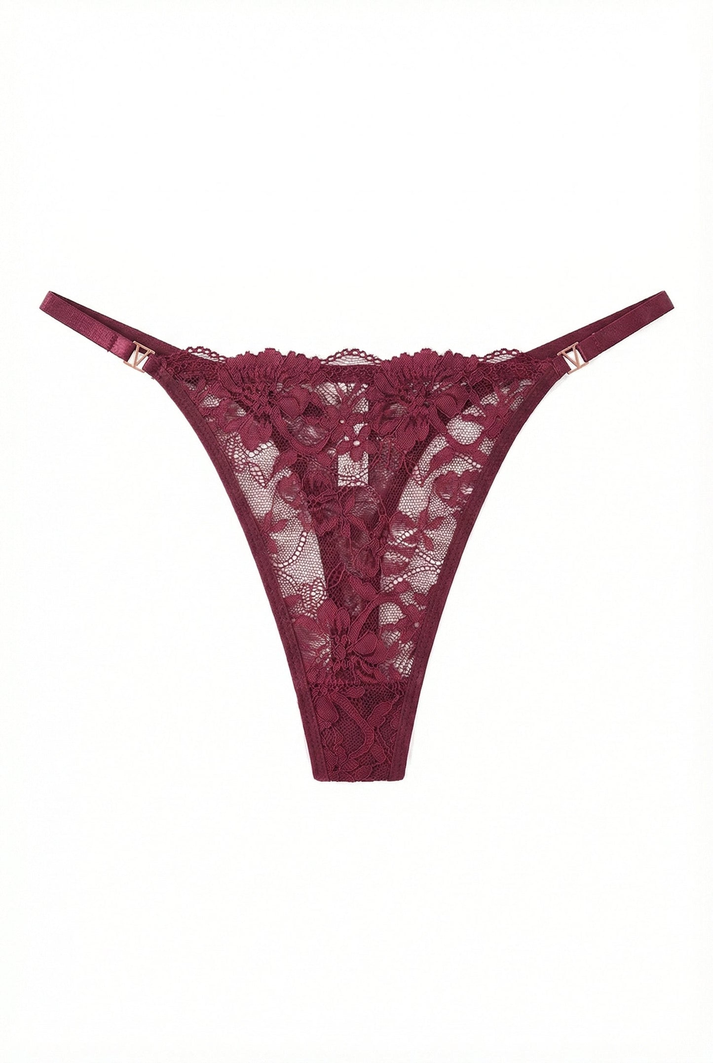 Lace High-Cut Thong – Bordeaux
